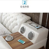 MANBAS Tech Smart Multifunctional Bed Frame with Genuine Leather, Bluetooth Speaker, and Massager Ultimate Soft Lit Tatami Camas