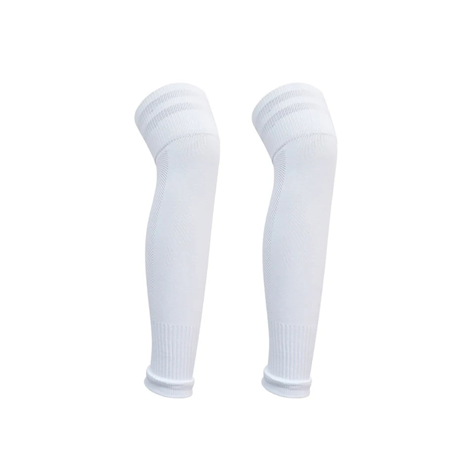 Loogdeel Adult Leg Warmers Elastic Soccer Shin Guard Calf Socks Over Knee Men Sports Compression Protection Long Sleeve Training