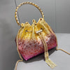 Handhabung Strasssteine Abend-Clutch-Tasche Geldbörsen und Handtasche Luxus Designer Umhängetasche Glänzende Kristall-Clutch-Geldbörse Eimer-Tasche