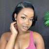 Kurze Bob Perücke Pixie Cut Perücke Glatte Echthaarperücken 13x4 Transparente Lace Front Perücke Für Frauen Highlight Glatte Pixie Cut Perücke