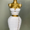 2025 New Arrival High Quality Women Sexy Bandage Tops Fashion Pencil Skirts Set Nightclub Party Celebrate Women's Set