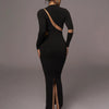 Articat-Women's Split Long Sleeve Midi Dress, Sexy Hollow Out, Split, Irregular, Irregular, Party, Club, Evening