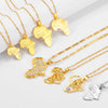 Anniyo Africa Map Pendant Necklace Women Men Silver Color/Gold Color Ethiopian Jewelry Wholesale African Hiphop Item @132106