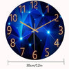 1pc 12inch Wall Clock Geometric Elements Dark Blue Thickened Tempered Glass Silent Movement Quartz Living Room Home Decor Gift