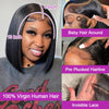 16 Inch Vietnamese Super Double Drawn Bone Straight 13x4 Frontal Bob Wig Glueless Human Hair For Women Natural Black 250 Density
