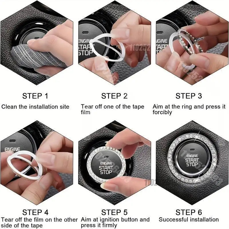 Autozubehör-Set 27/4-teilig Damen Bling Universal Passform Lenkradbezug Polyester Glitzernd Kennzeichenhalter Handyhalter Untersetzer Werkzeuge