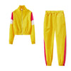 2024 Women's Fashion Color Collision Casual Suit, Splicing Sports Two-piece Set