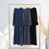 2025 Premium Nida Ruffle Sleeves Women Muslim Dress with Front Zipper Ramadan Abaya Islam Clothing Maxi Dress Female Modest Robe