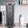 Motorized Lifting Pop Up Tower Power Outlet Hidden Mounted Kitchen Worktop USB Type C Socket with Speaker Wireless Charging