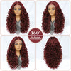 Latisha 13X6 HD Synthetische Spitzenfrontperücke lockig vorgezupfte Lace-Frontal-Perücke mit Pony für Damen, Highlights mit Babyhaar, 24 Zoll