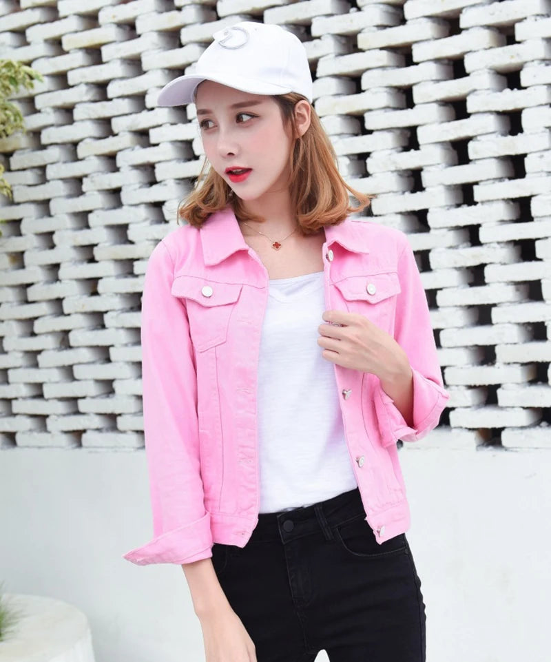New Women's Denim Jacket Spring and Autumn 2026 Casual Short Denim Jacket Women's Korean Version Solid Color Jacket Clothes