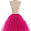 Multi-layer Tulle Tutu Skirts Fuchsia 6 Layers Fluffy Petticoat Underskirt Princess Ball Gown Women Halloween Party Skirt