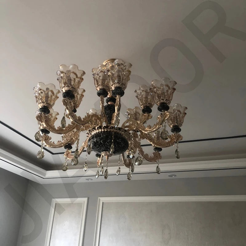 Kronleuchter Wohnzimmer Groß Luxus Kristall Lampe Esszimmer Schlafzimmer Dekoration Französischer Retro Kronleuchter Beleuchtung