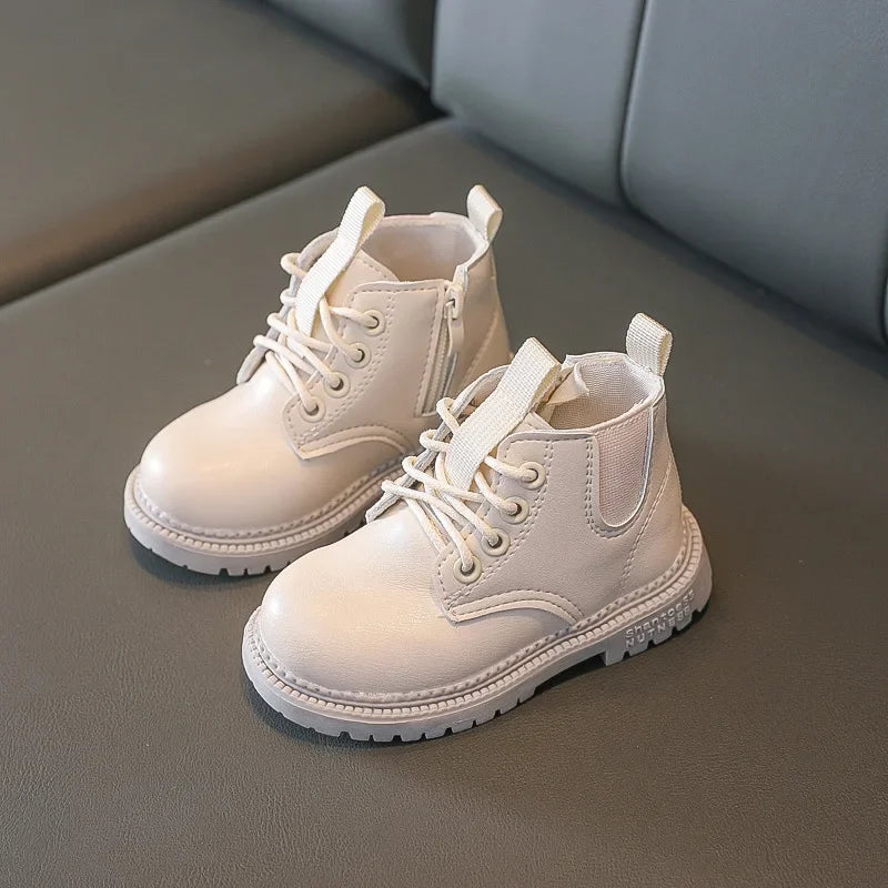 Autumn Winter Kids Boots Warm Plush Boys Toddler Girls Boots Fashion Leather Children Casual Shoes Boys Girls Boots for Kids
