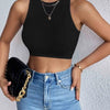 Women's Solid Ribbed Crop Tank Top Casual Sleeveless Basic Summer Top Comfortable Fit Fashionable Trendy