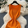 Sexy Backless Knit tassel High Waist Pleated Dress Casual A-line Dress Beach Vestidos Women Evening Party