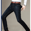 Business Men's Jeans Casual Straight Stretch Fashion Classic Blue Black Work Denim Trousers Male Brand Clothing