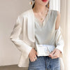 Silk halter V-neck sleeveless bodice Satin vest lace with beautiful back summer jacket with suit top