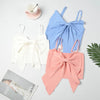 Summer Bow Crop Top Women Y2k Streetwear Clothes Korean Fashion Vest Blue White Pink Sleeveless Cute Tank Tops for Woman 2023