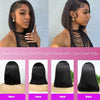 Bob Perücke Echthaar 13X4 Lace Front Perücke 180% Dichte Kurze Glatte Frontale Bob Perücke Transparente Spitze Vorgezupft Mit Babyhaaren