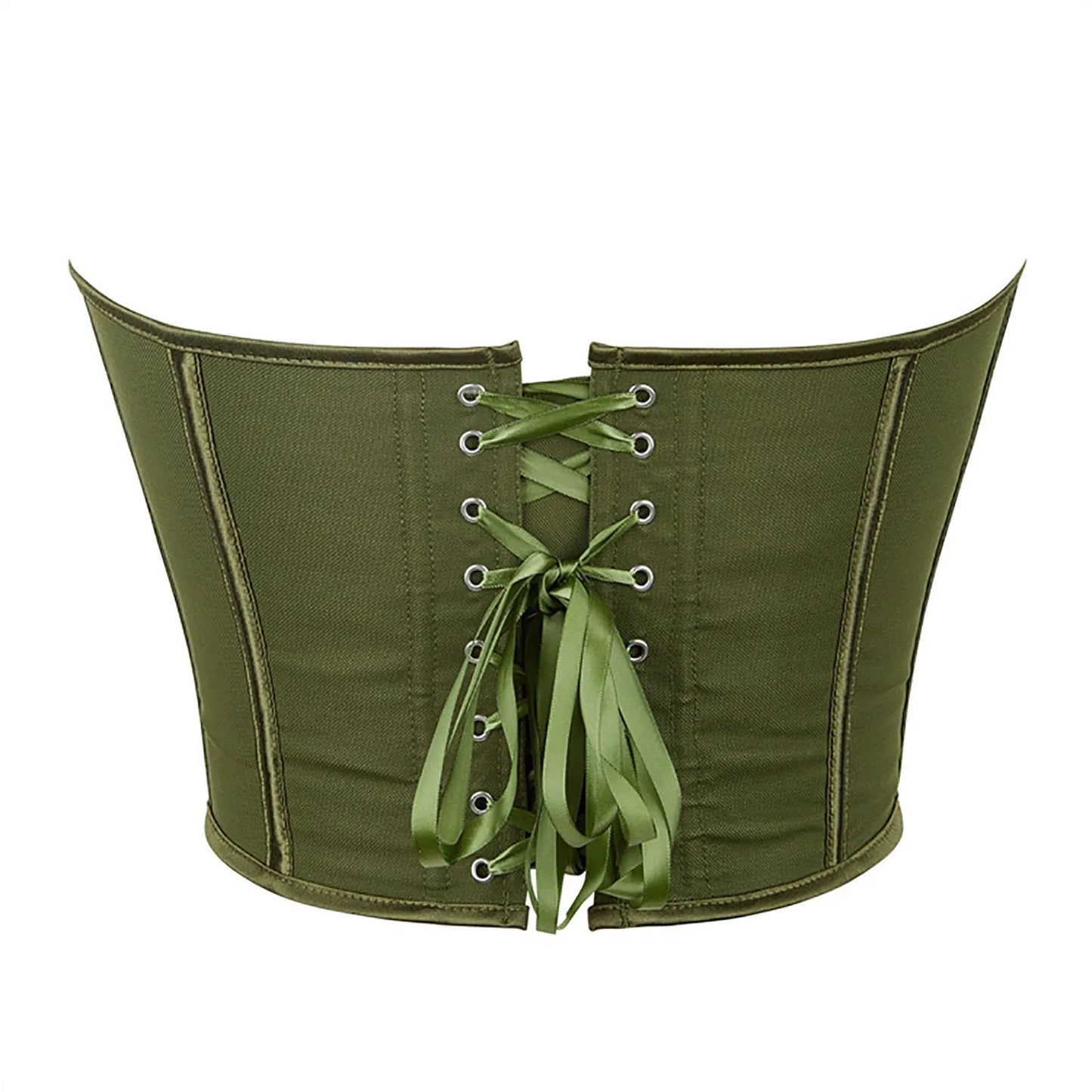 Women'S Strapless Solid Bustier Corset Fishbone Push Up Waist Trainer Crop Tops Sleeveless Backless Padded Bandeau Bikini Top