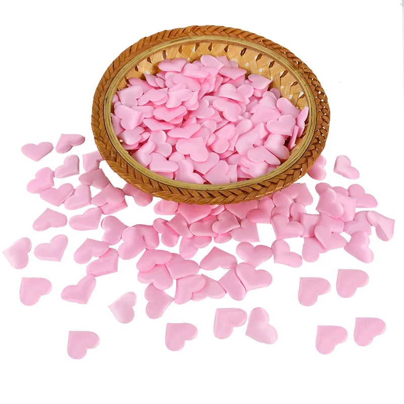 100/200 Stück künstliche Liebe Herz Blütenblätter Valentinstag Hochzeit Party Konfetti Blütenblätter Schwamm Satin Stoff Tisch Bett Dekorationen