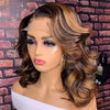 Highlight Body Wave Bob Perücke Echthaar Lace Front Echthaarperücken für Frauen Honigblond 13X6 Transparente Lace Frontal Perücke