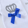 Newborn Baby Boys Romper Royal Crown Prince 100% Cotton Clothing Set with Cap Gloves Infant Girl One-Pieces Footies Sleepsuits