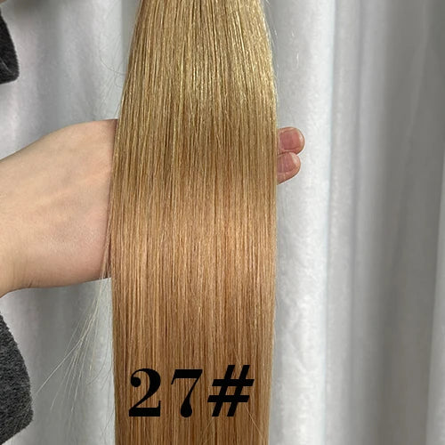 50Pcs Nano Ring Human Hair Extensions Straight Remy Micro Beads Ring Hair Extension 0.5g/0.8g/1g/Strand 12-26Inch Natural Color