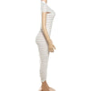 Gestricktes langes weißes Kleid Damen Bodycon Cocktail Abendkleider Damen Sommer Elegant Luxus Maxi Strick Sexy Party schwarze Kleider