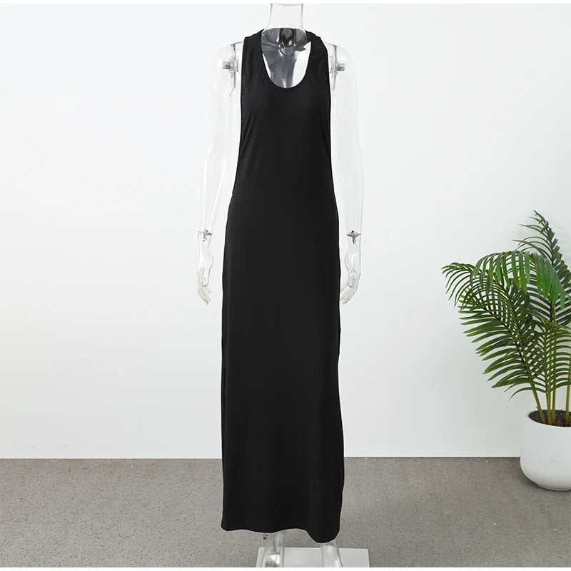 Halter Deep V Backless Long Dress Women Open Back Spaghetti Strap Elegant Party Evening Gown Summer Vacation Beach Dresses 2026