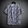 Unisex Graffiti Short Sleeve Shirt Turtleneck Polo Tops Shirts for Men  Men Clothing Four Seasons