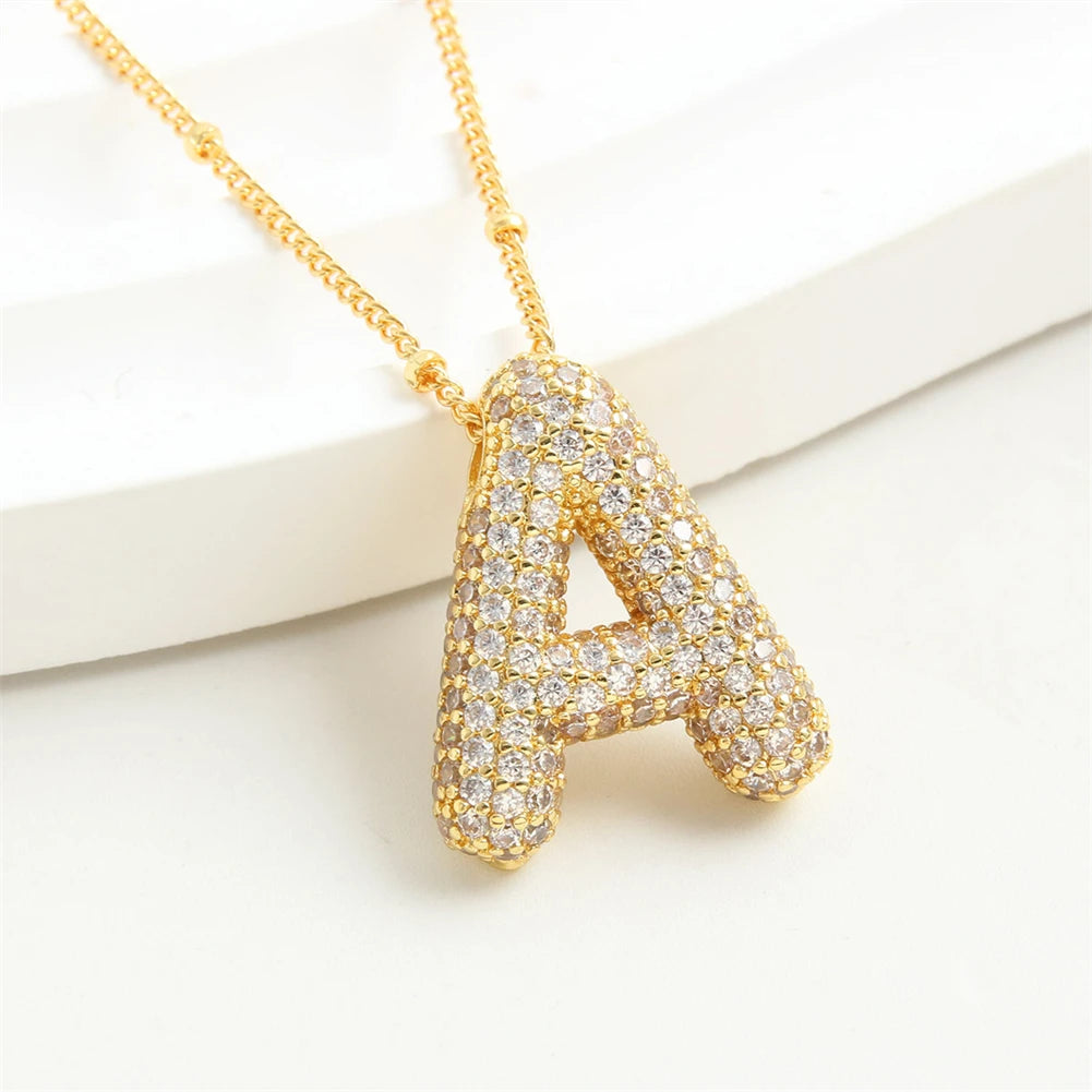 Vintage Edelstahl Golden Buchstaben Anhänger A-Z Alphabet Anfangsbuchstabe Halskette für Frauen Panzerkette Kragen Schmuck Geschenk