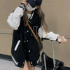Women Bomber Jackets 2024 Fall Winter Fashion Baseball Uniform Oversize Coats Student Couple Harajuku Loose Jacket Streetwear