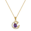 Stainless Steel Zircon Planet Star Pendant Necklace For Women Elegant Aesthetic Clavicle Chain Necklace Jewelry Party Gift