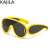Oversized Wellen-Masken-Sonnenbrille Einteilige Damen-Sport-Y2K-Punk-Sonnenbrille für Damen 2024 Luxusmarke Steampunk-Brillen-Goggle
