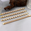 Iced Out Pink Cuban Armband für Frauen Hip Hop Gold Silber Farbe Kristall Herz Kreis Quadrat Armband 4Pcs Set Schmuck Geschenk