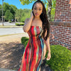 Spring/Summer Women's Colorful Tie Dye Print Off Shoulder Wrapped Chest Dress