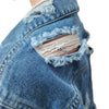 Fashion Zerissene Löcher Langarm Kurze Jeansjacke Damen Trend Streetwear Freizeit Oberbekleidung Damen Doppelknopf Splicing Mantel