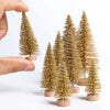 8PCS Christmas Mini Trees Mix Size Fake Glitter Trees For Xmas Home Table Decor Ornaments Noel Party Desktop Decorations