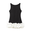 TRAFZA Sexy Solid White Flower Bud Tierred Red Mini Dress Safety Pants Women Dress New 2025 Spring Autumn Fashion Party Dress