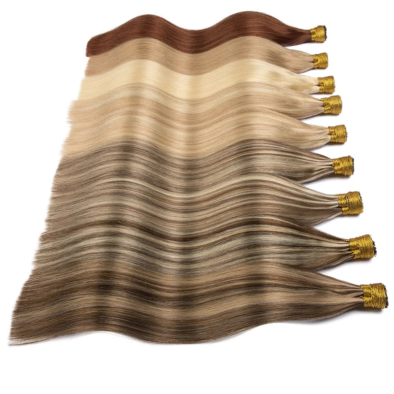 Straight I Tip Hair Extensions 12-26inch Human Hair Remy Fusion Hair Extensions 50pcs/ Set Keratin Capsule Brown Blonde Color