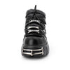 2024 NEW Punk Style Women Shoes Lace-up heel height 6CM Platform Shoes Woman Gothic Ankle Rock Boots Metal Decor Woman Sneakers