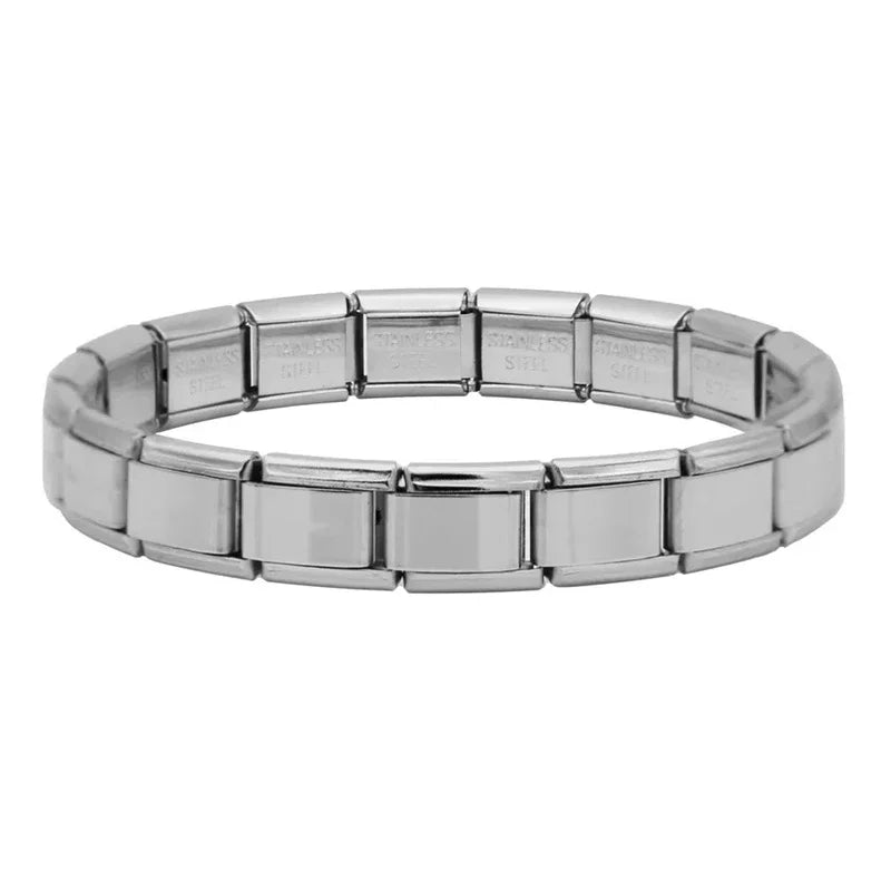 Hapiship 2024 Women's Jewelry 9mm Width Itanlian Elastic Star Heart Butterfly Charm Bracelet Fashion Stainless Steel Bangle ST-
