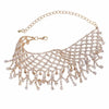 Funkelnde Quaste Halskette Luxus Kette Strass Mesh Weibliche Boho Kurze Kristall Choker Halsband Statement-Kette Hochzeit Schmuck