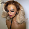 #4/613 Blonde Kurze Bob Echthaar-Perücken Für Frauen 13x6 Lace Wig Echthaar 13x4 Transparente Lace Wig Ombre Honigblonde Perücke 180%