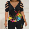 2025 Fashion Sexy Out T Shirt And Shorts 2 Piece Sets Women Outfit Summer Casual Loose Print T Shirts Two Piece Set For Women