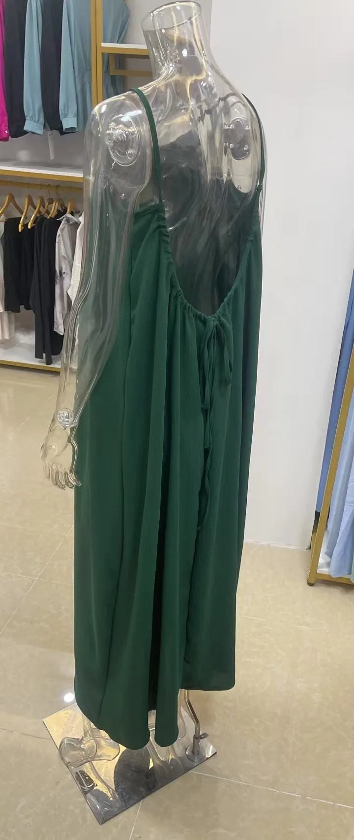 New Arrival Women's Strapless Backless Long Loose Home Dress Comfortable Sleepwear Casual Maxi Dress