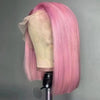 WIF Kurzer Bob Glattes Farbenfrohes Haar Synthetische Perücke Highlight Orange Glatter Bob Pinkes Haar Lace Front Perücken Cosplay Make-up Verwendung