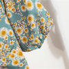 Damen Minikleider Sommer Mode Damenkleider Bedruckte Chiffonkleider mit Blumenmuster, gerafft, plissiert, kurze Puffärmel, Freizeitkleid